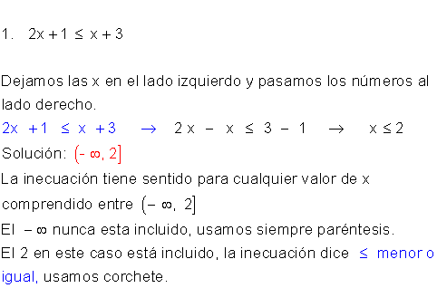 Resolver inecuaciones