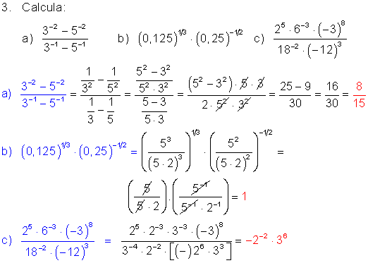 Ejercicios resueltos de potencias