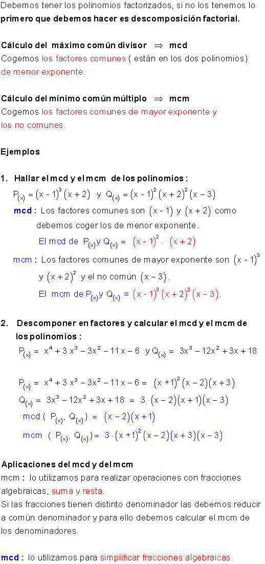 Fracciones algebraicas