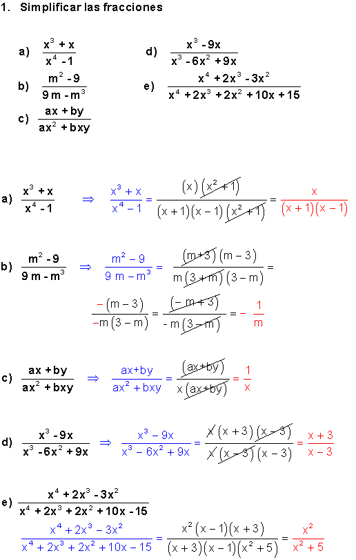 Simplificar fracciones