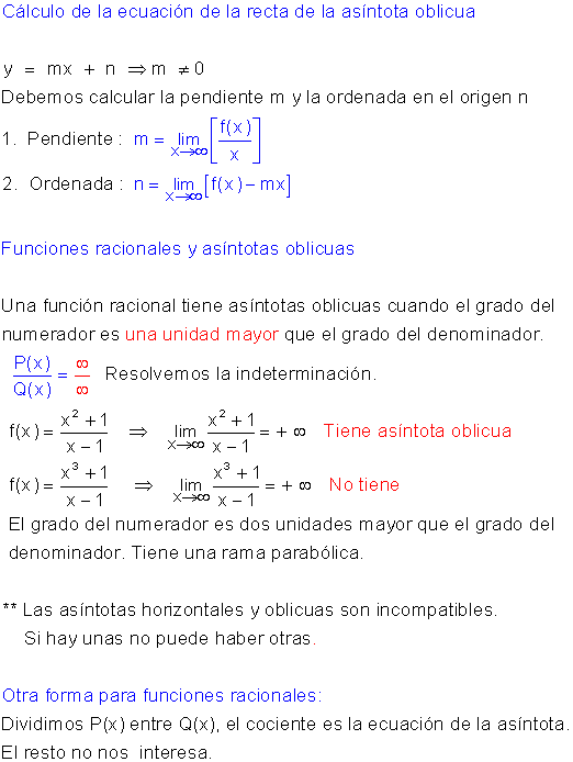 Asíntotas oblicuas