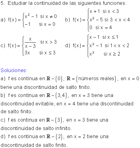 Ejercicios de continuidad.