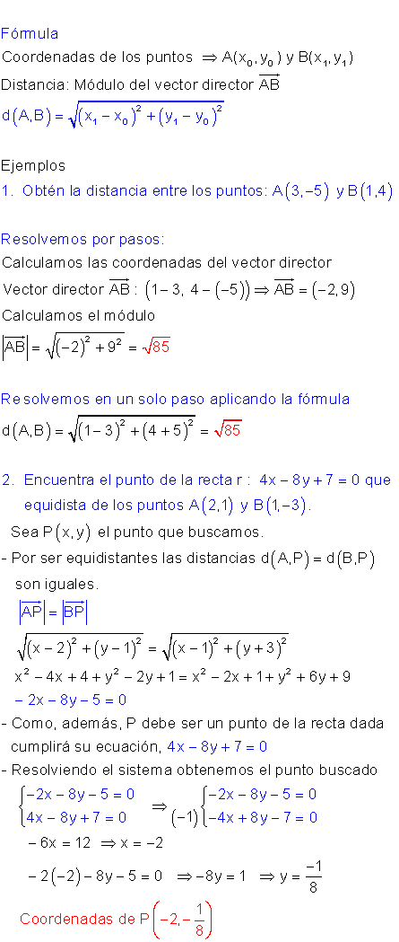 Distancia dos puntos