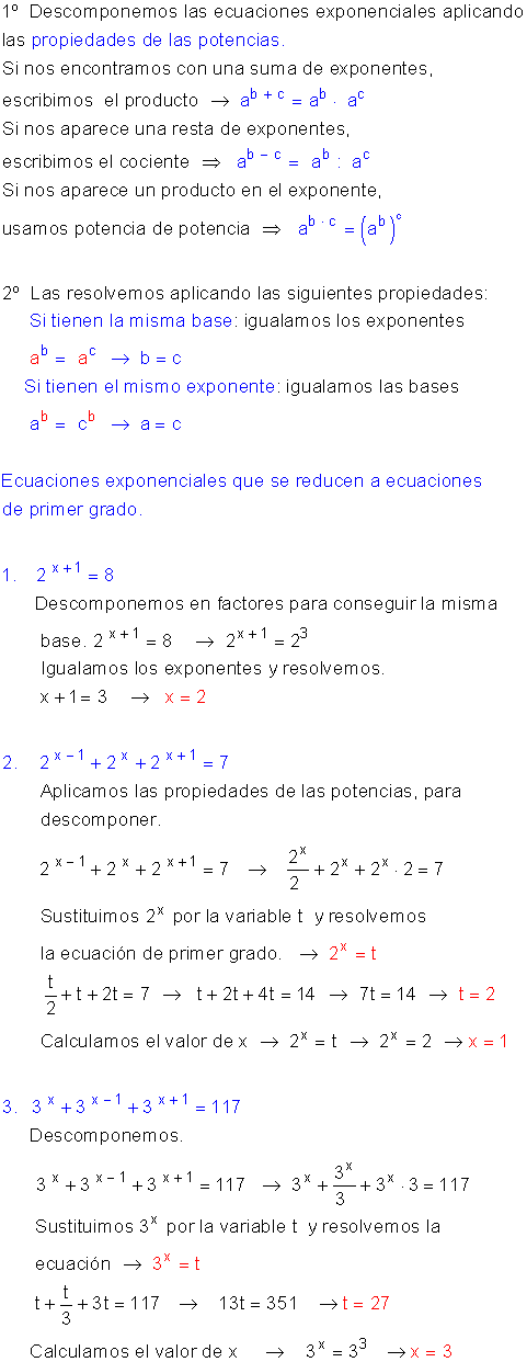 Exponenciales.