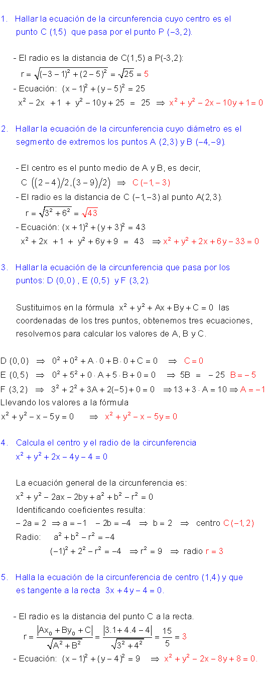 Ecuación circunferencia