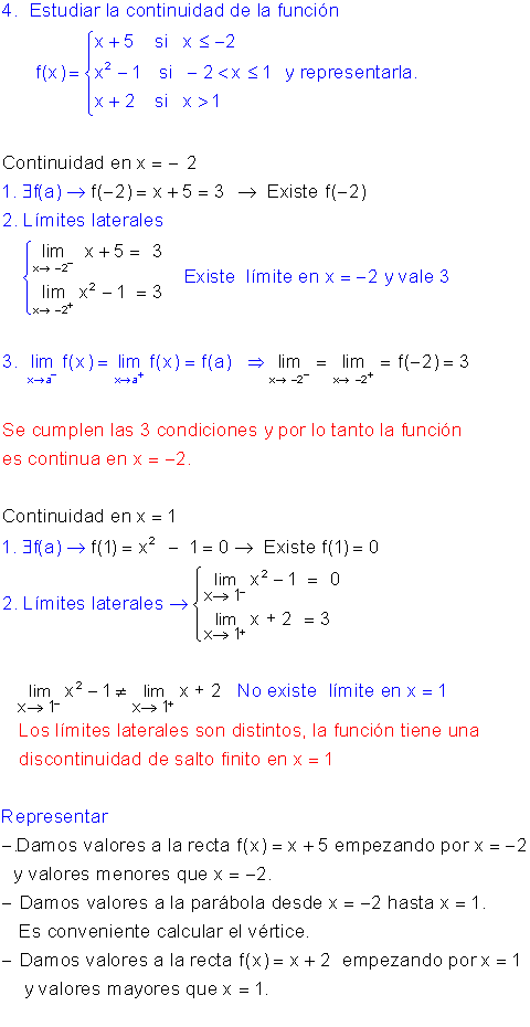 Estudiar continuidad y discontinuidad