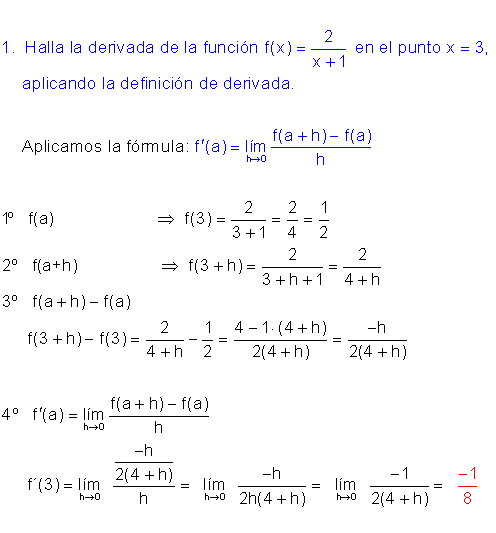 Derivadas ejercicios