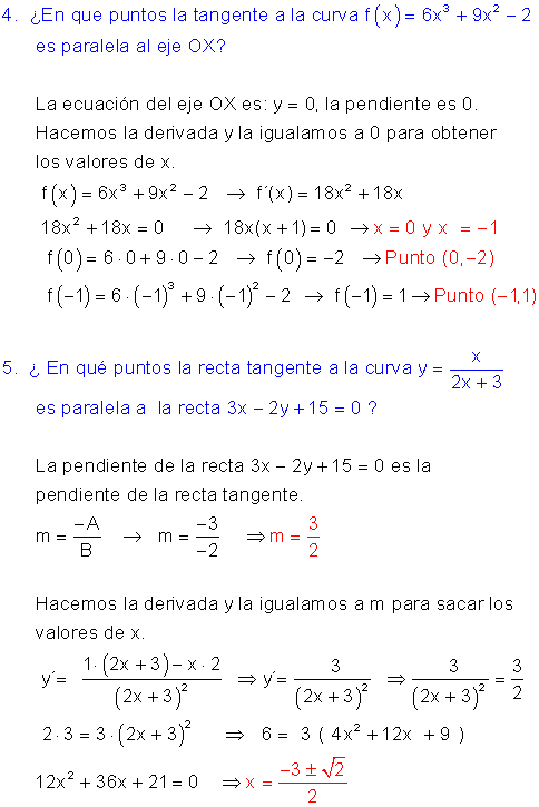 Ecuación recta tangente