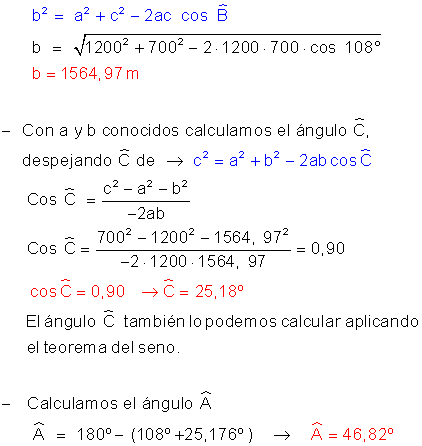 Teorema del coseno.