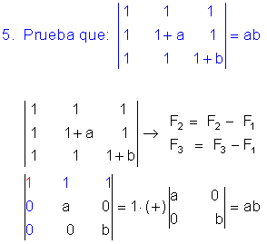 Ejercicios resueltos de determinantes.