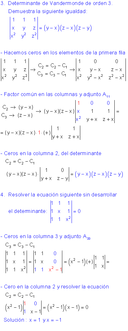 Ejercicios determinantes.