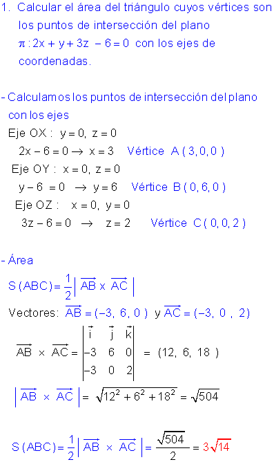 Ejemplos de áreas.