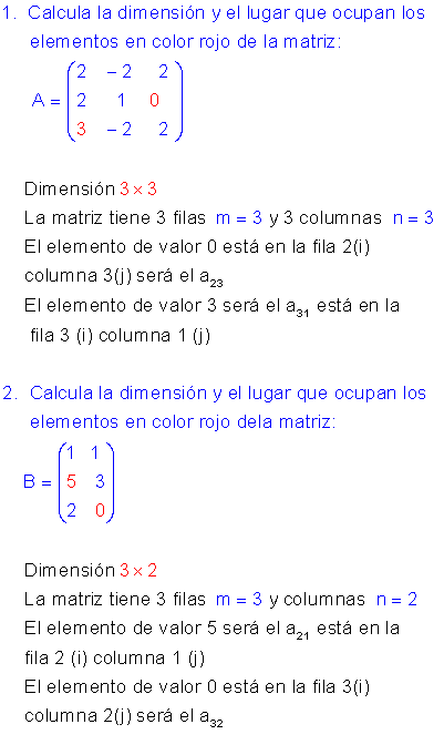 Tipos de matrices