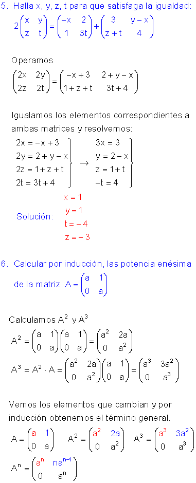 Ejercicios resueltos matrices