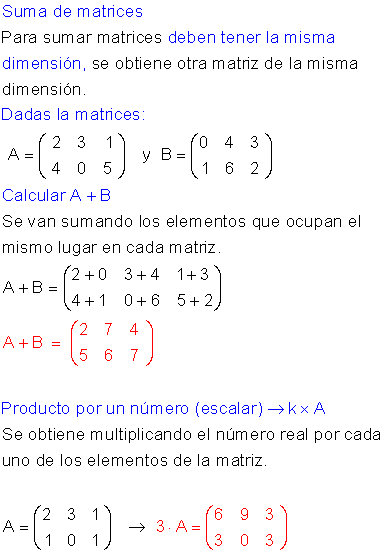 Operaciones con matrices