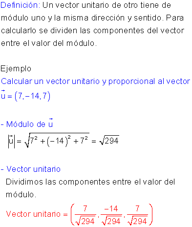 Vector unitario