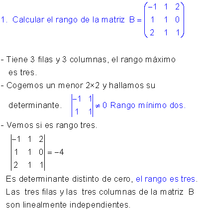 Rango por determinantes.