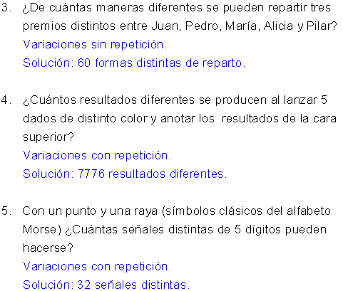 Ejercicios combinatoria