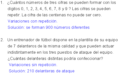 Ejercicios combinatoria