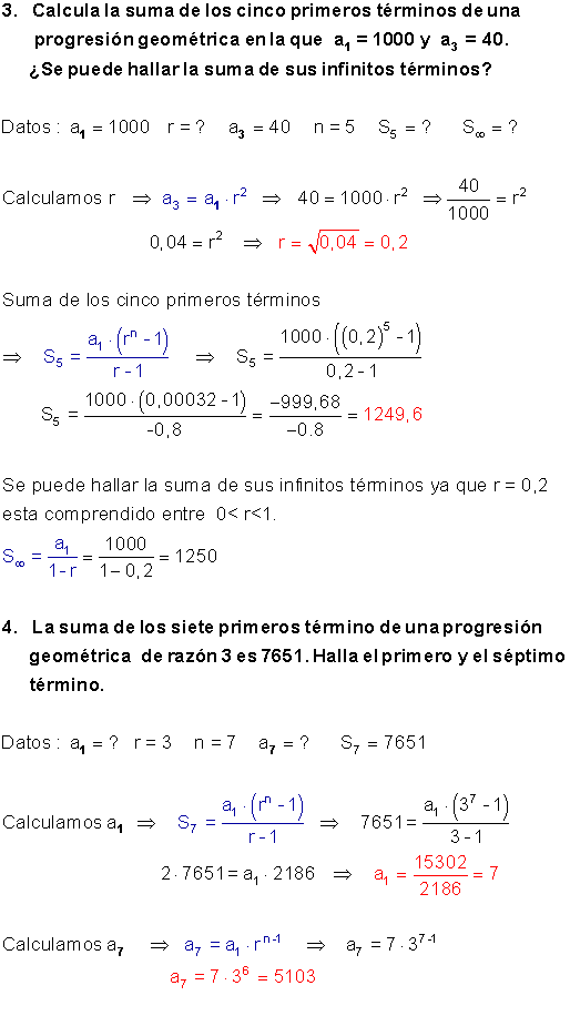 Progresiones geométricas