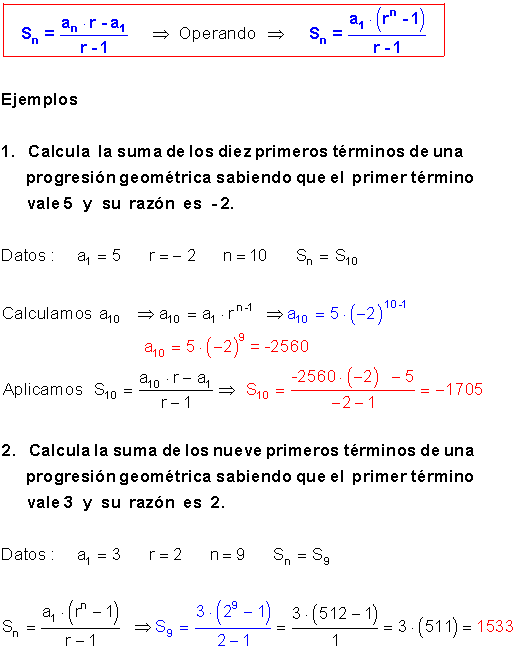 Progresiones geométricas